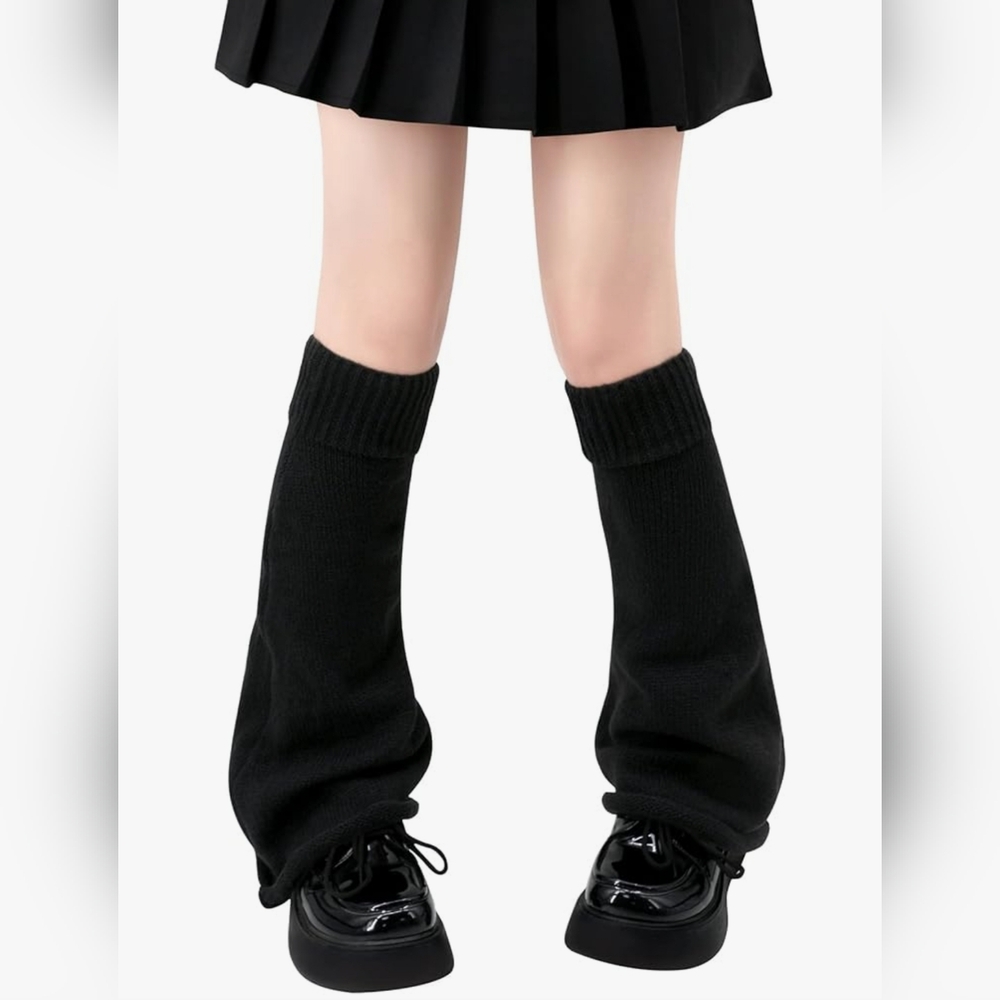 Black Knit‎ Leg Warmers